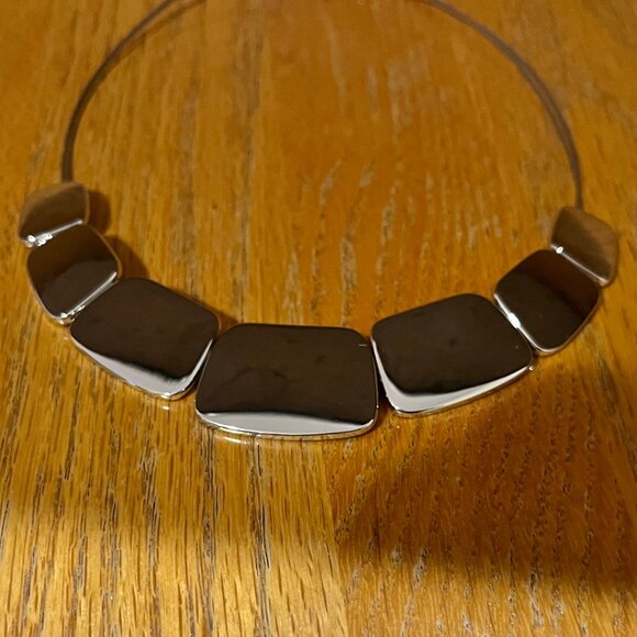 Vintage Lia Sophia Silver Tone 14" Choker Necklace - Picture 3 of 10